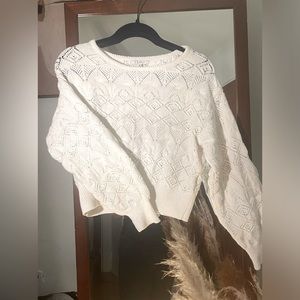 Cream knit spring sweater